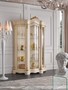 Casa Padrino Luxus Barock Wohnzimmer Vitrine Creme / Gold 155 x 54 x H. 227 cm - Prunkvoller Barock Vitrinenschrank mit 3 Glast�ren - Edle Barock M�bel