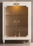 Casa Padrino Luxus Barock Vitrine Wei� / Gold 116 x 45 x H. 170 cm - Beleuchteter Massivholz Vitrinenschrank mit 2 Glast�ren - Edle Barock M�bel