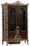 Casa Padrino Luxus Barock Vitrine Braun / Gold - Prunkvoller Massivholz Vitrinenschrank mit 2 T�ren - Luxus M�bel im Barockstil - Barock M�bel - Edel & Prunkvoll