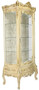 Casa Padrino Barock Vitrine Cremefarben 80 x 40 x H. 200 cm - Prunkvoller Barock Vitrinenschrank mit Glast�r und wundersch�nen Verzierungen - Barock M�bel