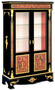 Casa Padrino Luxus Barock Boulle Vitrine Schwarz / Rot / Gold 93 x 35 x H. 152 cm - Handgefertigter Massivholz Vitrinenschrank mit 2 T�ren - Edle Barock M�bel