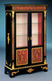 Casa Padrino Luxus Barock Boulle Vitrine Schwarz / Rot / Gold 93 x 35 x H. 152 cm - Handgefertigter Massivholz Vitrinenschrank mit 2 T�ren - Edle Barock M�bel