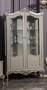 Casa Padrino Luxus Barock Vitrine Grau / Silber 108 x 47 x H. 202 cm - Massivholz Vitrinenschrank im Barockstil - Edel & Prunkvoll