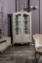 Casa Padrino Luxus Barock Vitrine Grau / Silber 108 x 47 x H. 202 cm - Massivholz Vitrinenschrank im Barockstil - Edel & Prunkvoll