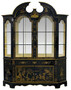 Casa Padrino Luxus Barock Vitrine im chinesischen Stil Schwarz / Gold - Handgefertigter Barock Vitrinenschrank mit 4 T�ren und 3 Schubladen - Barock M�bel - Edel & Prunkvoll
