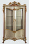 Casa Padrino Luxus Barock Vitrine Silber / Braun / Gold - Handgefertigter Massivholz Vitrinenschrank mit 2 T�ren - Prunkvolle Barock M�bel