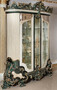 Casa Padrino Luxus Barock Vitrine Wei� / Gr�n / Gold - Prunkvoller Massivholz Vitrinenschrank mit 2 Glast�ren - Barock M�bel - Edel & Prunkvoll
