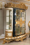 Casa Padrino Luxus Barock Vitrine Wei� / Blau / Gold - Prunkvoller Massivholz Vitrinenschrank mit 2 Glast�ren - Barock M�bel - Edel & Prunkvoll