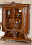 Casa Padrino Luxus Barock Vitrine Braun / Bronzefarben - Prunkvoller Massivholz Vitrinenschrank mit 2 Glast�ren - Handgefertigte Barock M�bel - Edel & Prunkvoll