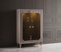 Casa Padrino Luxus Barock Vitrine Grau / Gold 116 x 45 x H. 170 cm - Beleuchteter Massivholz Vitrinenschrank mit 2 Glast�ren - Edle Barock M�bel