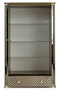 Casa Padrino Luxus Art Deco Vitrine Beige / Gold - Handgefertigter Massivholz Vitrinenschrank mit 2 T�ren und Schublade - Edle Art Deco M�bel