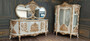 Casa Padrino Luxus Barock Vitrine Wei� / Gold - Prunkvoller Massivholz Vitrinenschrank mit 2 Glast�ren - Handgefertigte Barock M�bel