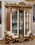 Casa Padrino Luxus Barock Vitrine Wei� / Braun / Gold - Prunkvoller Massivholz Vitrinenschrank mit 2 Glast�ren - Handgefertigte Barock M�bel - Edel & Prunkvoll