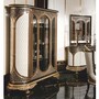 Casa Padrino Luxus Barock Vitrine Wei� / Braun / Schwarz / Gold 157 x H. 200 cm - Prunkvoller Massivholz Vitrinenschrank - Barock M�bel