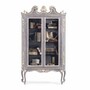 Casa Padrino Luxus Barock Vitrine Antik Grau / Wei / Beige H. 199 cm - Made in Italy