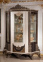 Casa Padrino Luxus Barock Vitrine mit T�r Creme / Dunkelbraun / Gold