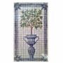 Casa Padrino Luxus Barock Keramik Wandgem�lde Zitronenbaum Creme / Blau / Bunt H. 280 cm - Handgefertigtes Mosaik Fliesen Gem�lde - Barock Wanddeko
