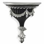 Casa Padrino Luxus Barock Wandkonsole Antik Silber / Schwarz H. 38 cm - Made in Italy 