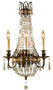 Casa Padrino Barock Wandleuchte mit Kristallglas Bronze 32,4 x 19,1 x H. 58,4 cm - Prunkvolle Wandlampe im Barockstil - Edel & Prunkvoll 