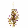 Casa Padrino Luxus Barock Metall Wandleuchte mit Porzellan Blumen Messing / Bunt H. 58 cm - Made in Italy 
