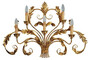 Casa Padrino Luxus Barock Wandleuchte Gold mit Patina 87 x 17 x H. 55 cm - Handgefertigte Metall Wandlampe - Barock Wandleuchten 