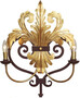 Casa Padrino Luxus Barock Wandleuchte Gold / Rostfarben 45 x 16 x H. 56 cm - Handgefertigte Metall Wandlampe - Barock Wandleuchten 
