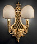Casa Padrino Luxus Barock Doppel Wandleuchte Gold / Elfenbein 30 x 16 x H. 41 cm - Prunkvolle Wandlampe im Barockstil - Barock Leuchten - Edel & Prunkvoll - Luxus Qualit�t - Made in Italy 