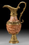 Casa Padrino Luxus Barock Vase in Weinkrug Form Gold / Beige 21 x H. 37 cm - Handgefertigte Bronze Blumenvase - Barock Deko Accessoires - Barock Interior - Barock M�bel - Edel & Prunkvoll 