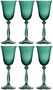 Casa Padrino Luxus Barock Wei�weinglas 6er Set Gr�n  8,5 x H. 21 cm - Handgefertigte Weingl�ser - Hotel & Restaurant Accessoires - Luxus Qualit�t