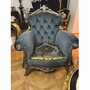 Casa Padrino Luxus Barock Wohnzimmer M�bel Set Blau / Gold / Silber - Barockstil M�bel