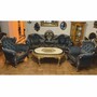 Casa Padrino Luxus Barock Wohnzimmer M�bel Set Blau / Gold / Silber - Barockstil M�bel