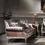 Casa Padrino Luxus Barock Wohnzimmer Samt Sofa Rosa / Antik Silber 250 x 88 x H. 100 cm - Edel & Prunkvoll