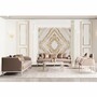 Casa Padrino Luxus Barock Wohnzimmer Sessel Braun / Creme / Gold - Barockstil M�bel