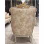Casa Padrino Luxus Barock Wohnzimmer Sessel Gold / Wei� / Grau / Gold H. 119 cm - Barock M�bel