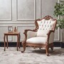 Casa Padrino Luxus Barock Wohnzimmer Sessel Wei� / Braun - Barockstil M�bel