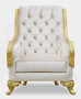 Casa Padrino Luxus Barock Wohnzimmer Sessel Hellgrau / Gold - Handgefertigter Barockstil Sessel - Luxus Wohnzimmer M�bel im Barockstil - Barock M�bel - Edel & Prunkvoll