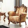 Casa Padrino Luxus Barock Wohnzimmer Sessel Gold / Braun - Made in Italy 