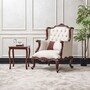 Casa Padrino Luxus Barock Ohrensessel Wei� / Dunkelbraun - Barockstil M�bel