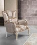Casa Padrino Luxus Barock Sessel mit Kissen Beige / Wei� / Gold 83 x 96 x H. 102 cm - Barock Wohnzimmer M�bel