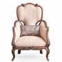 Casa Padrino Luxus Barock Wohnzimmer Sessel mit Kissen Beige / Schwarz / Braun - Barock M�bel