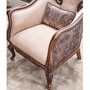 Casa Padrino Luxus Barock Wohnzimmer Sessel mit Kissen Beige / Schwarz / Braun - Barock M�bel