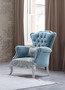 Casa Padrino Luxus Barock Wohnzimmer Sessel mit dekorativem Kissen Hellblau / Grau 85 x 87 x H. 108 cm - Barock M�bel - Edel & Prunkvoll