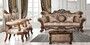 Casa Padrino Luxus Barock Wohnzimmer Set Grau / Braun / Gold - 2 Barock Sofas mit Muster & 2 Barock Sessel mit Muster & 1 Barock Couchtisch - Barock Wohnzimmer M�bel