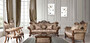 Casa Padrino Luxus Barock Wohnzimmer Set Grau / Braun / Gold - 2 Barock Sofas mit Muster & 2 Barock Sessel mit Muster & 1 Barock Couchtisch - Barock Wohnzimmer M�bel