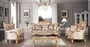 Casa Padrino Luxus Barock Wohnzimmer Set Beige / Braun / Naturfarben - 2 Barock Sofas mit Blumenmuster & 2 Barock Sessel mit Blumenmuster & 1 Barock Couchtisch - Barock Wohnzimmer M�bel