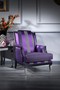 Casa Padrino Luxus Barock Wohnzimmer Set Lila / Schwarz / Silber - 1 Sofa & 1 Sessel & 1 Couchtisch & 1 Beistelltisch - Barockm�bel