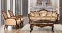 Casa Padrino Luxus Barock Wohnzimmer Set Beige / Braun / Gold - 2 Barock Sofas & 2 Barock Sessel & 1 Barock Couchtisch - Barock Wohnzimmer M�bel