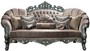 Casa Padrino Luxus Barock Wohnzimmer Set Grau / Gr�n / Gold - 2 Sofas & 2 Sessel & 1 Couchtisch - Wohnzimmerm�bel im Barockstil - Edel & Prunkvoll