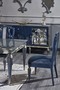 Casa Padrino Luxus Barock Esszimmer Set Blau / Silber - Esstisch und 6 Esszimmersthle - Barock Esszimmermbel