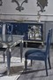 Casa Padrino Luxus Barock Esszimmer Set Blau / Silber - Esstisch und 6 Esszimmerst�hle - Barock Esszimmerm�bel